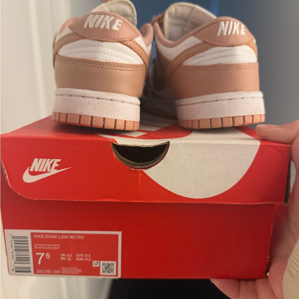 Nike Dunk Low Retro Sneakers - Pink and White